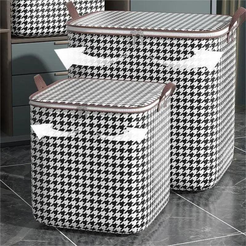 Sac de rangement pliable pour linge, protection contre la poussière ouverture fermeture gauche et droite .