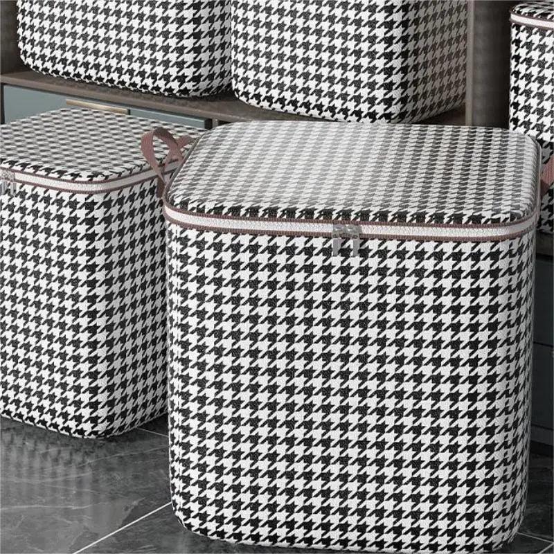 Sac de rangement grande capacité pour vêtements, idéal pour organiser le linge et les couvertures à la maison.