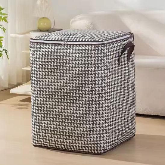 Panier de rangement multifonctionnel, sac tissé pour organiser la maison, idéal pour le linge et divers objets.